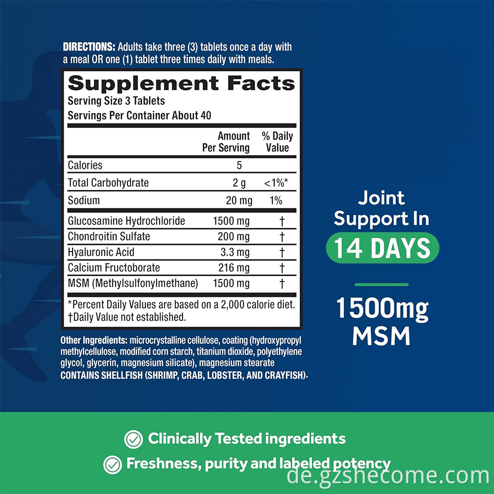 Advanced Glucosamine Chondroitin MSM Tablets9
